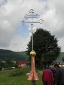 Nová ves Kostelni věž opravený kříž